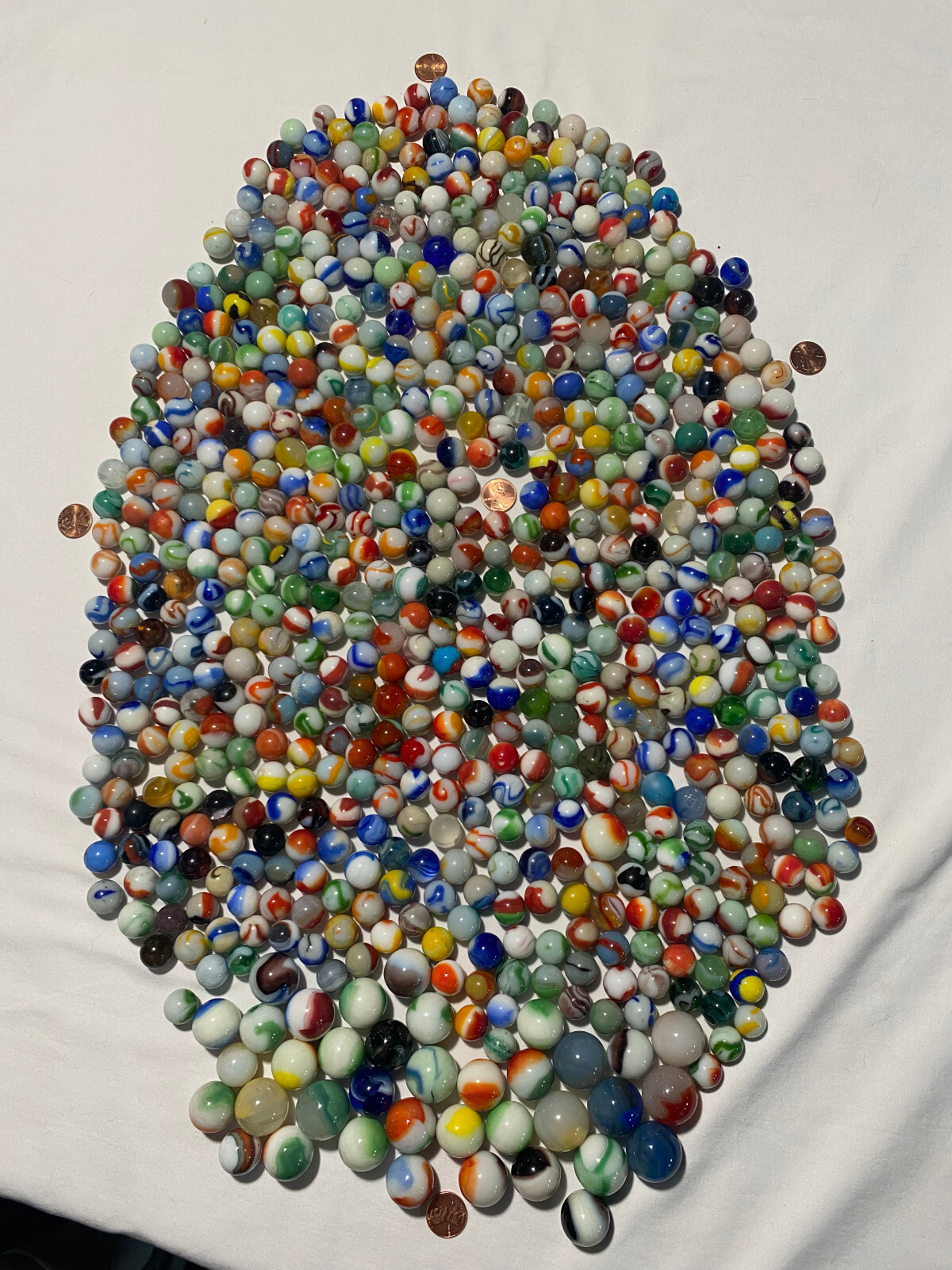 lot of 702 vintage Christensen Peltier Akro Agate marbles ? .57" to 1" G to M Без бренда - фотография #7