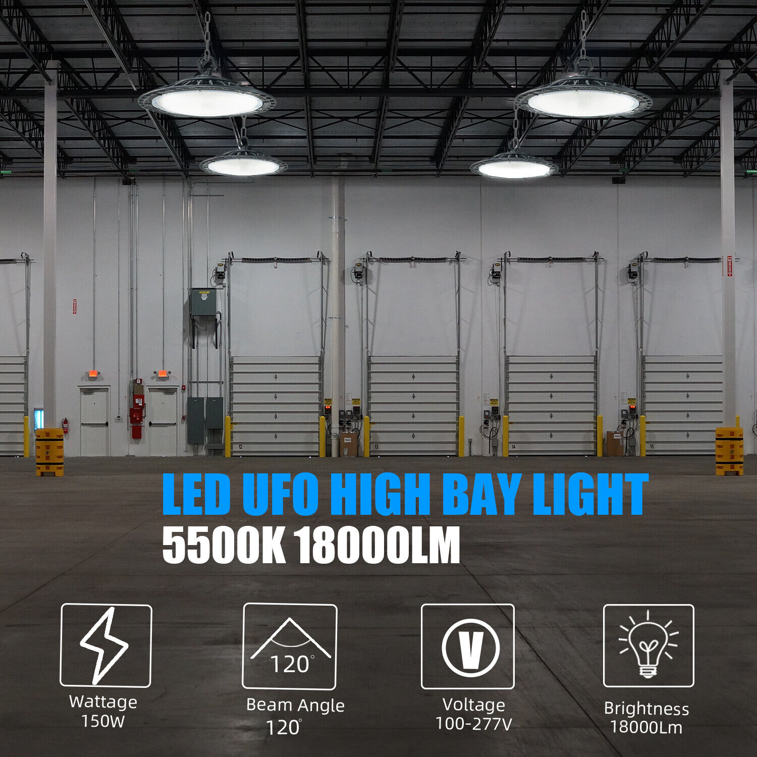 6 Pack 150 Watt UFO LED High Bay Light Factory Warehouse Gym Shop Flood Lamps WYZM - фотография #2
