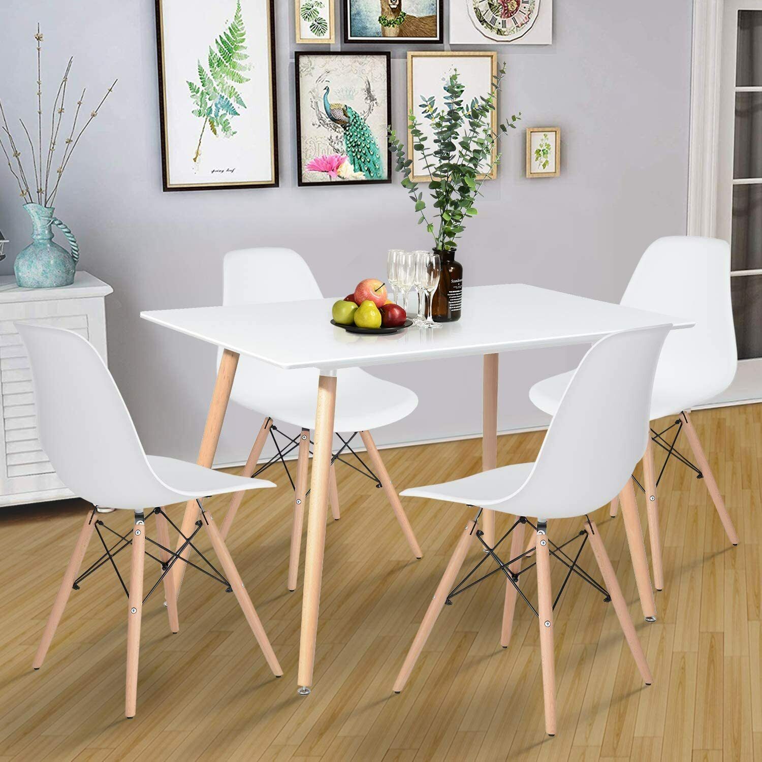Set of 4 Dining Chair Plastic Chair for Kitchen Dining Bedroom Living Room White Fetines Does Not Apply - фотография #6