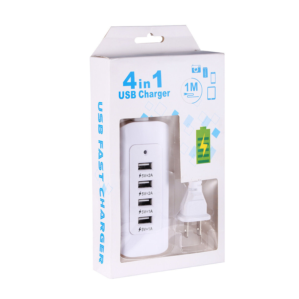 4 Multi-Port Power USB Hub Wall Charger Fast Charging Station Desktop Cellphone Poweradd