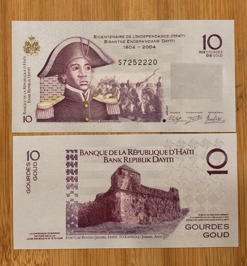 2014 Haiti 10 Gourdes Banknotes - Crisp Uncirculated (Lot of 2) Без бренда