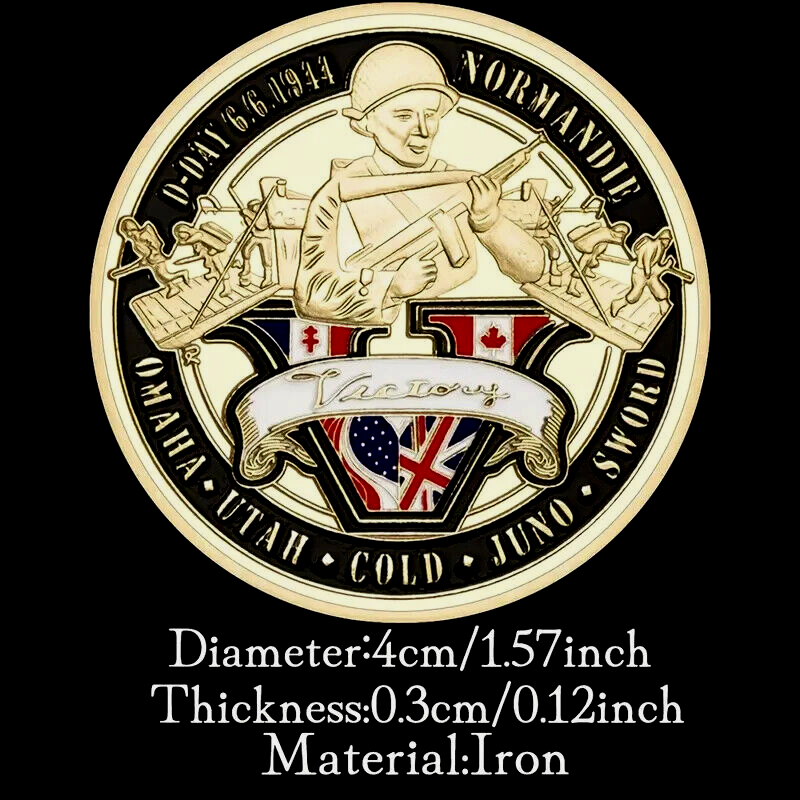 Normandy D Day WW II 70th anniversary metal commemorative coin Без бренда - фотография #3