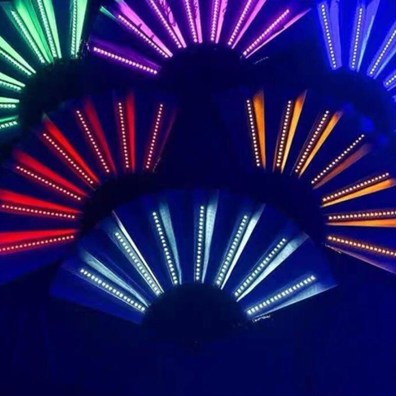 1*Bar fan ins glowing bungee fan party props flash folding fan (without battery) Без бренда - фотография #4
