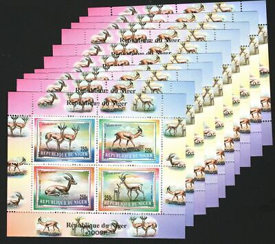 Niger 1998 Wholesale Lot Of 10 Stamps Sheets Deers Animals MNH #12958 Без бренда