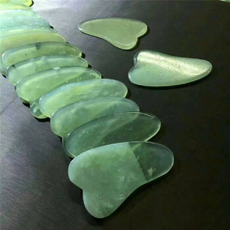 Gua Sha Natural Green Jade Quartz Crystal Stone Crystal Bodys Massage Board Tool Unbranded - фотография #9