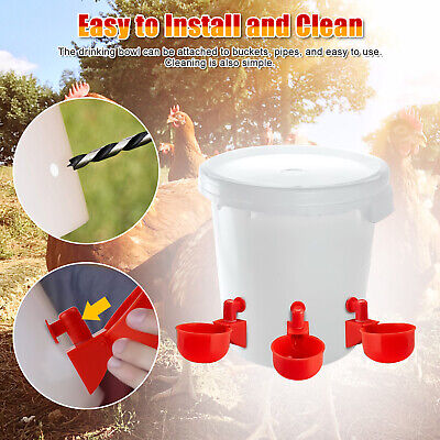 12x Chicken Automatic Watering Cups Waterer Duck Quail Geese Hen Poultry Drinker RedTagTown Does Not Apply - фотография #4