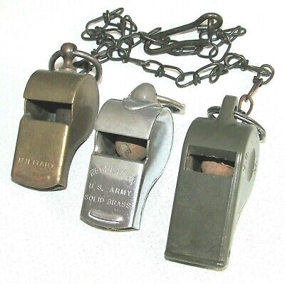 Vintage Lot of 3 Whistle MILITARY REGULATION US ARMY LP 1944 US Signed 236r Без бренда