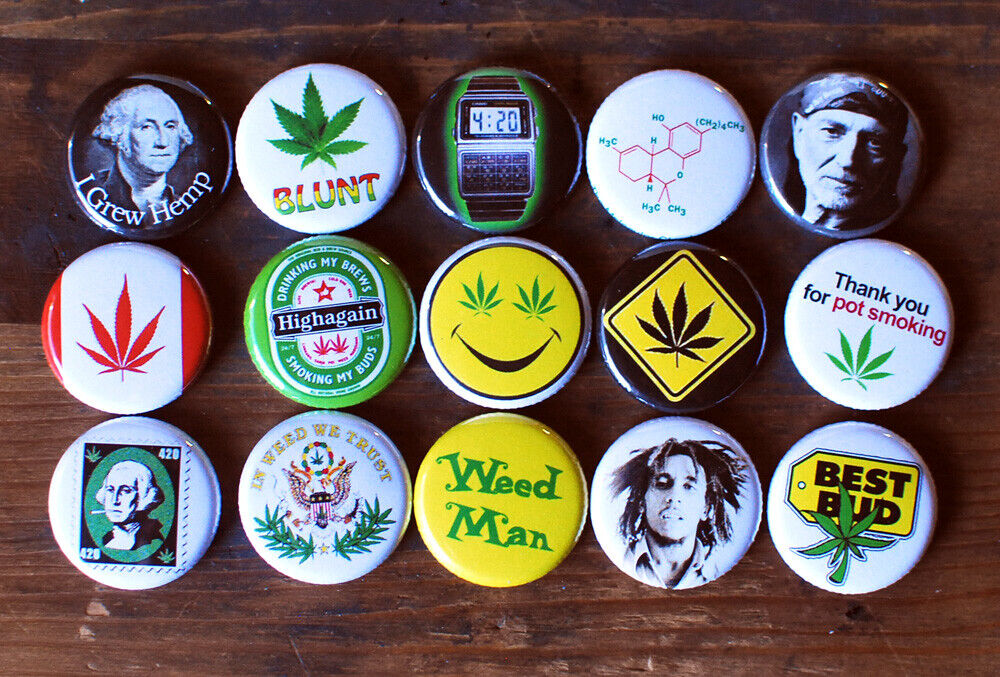 (30 pcs) WEED BUTTONS 1" - pins badges marijuana legalize it 420 cannabis NEW IT - фотография #3
