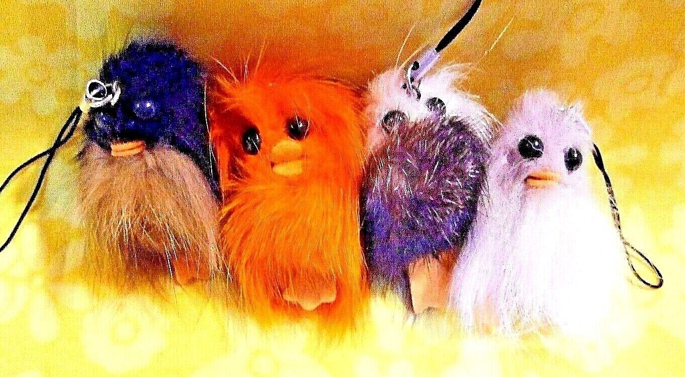 Lot of Four Faux Fur Owl Cell Phone, Purse, Backpack Charm Strap - NEW (A) Unbranded Does Not Apply - фотография #3