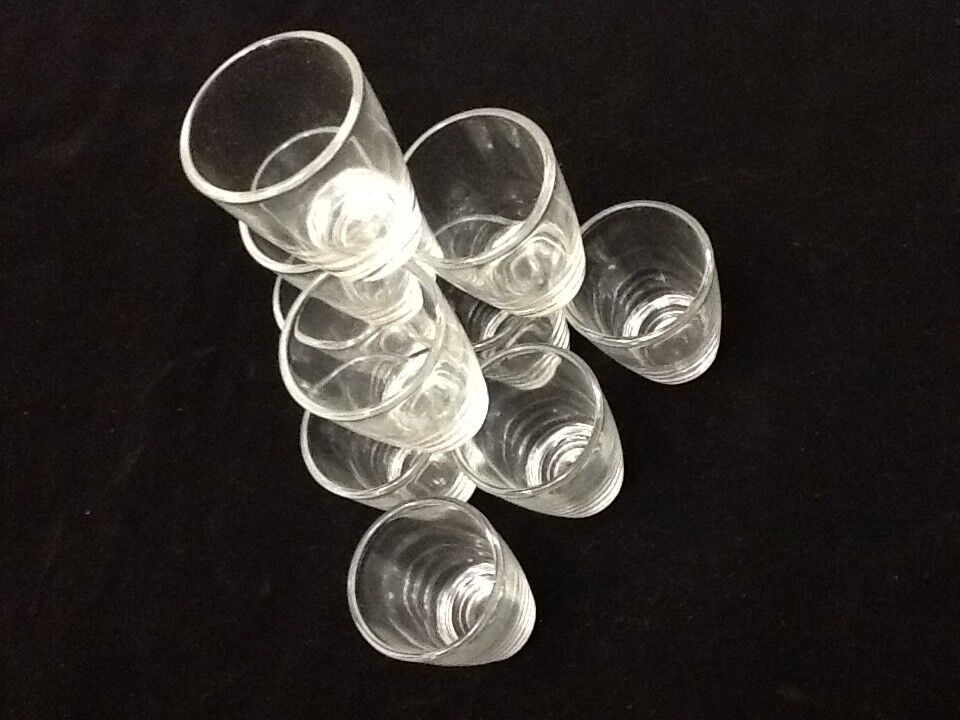 24 Shot Glasses Glass 1 oz Barware Shots Whiskey Tequila Firewater 2 Dozen  Lot Unbranded