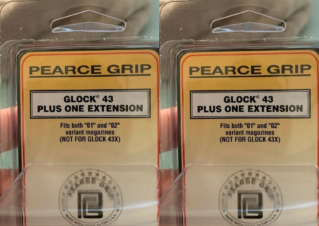 Lot of 2 - Pearce Grip Glock 43 Plus 1 Magazine Extension PG-43+ G43 Mag Ext Pearce Grip PG-43+1 - фотография #2