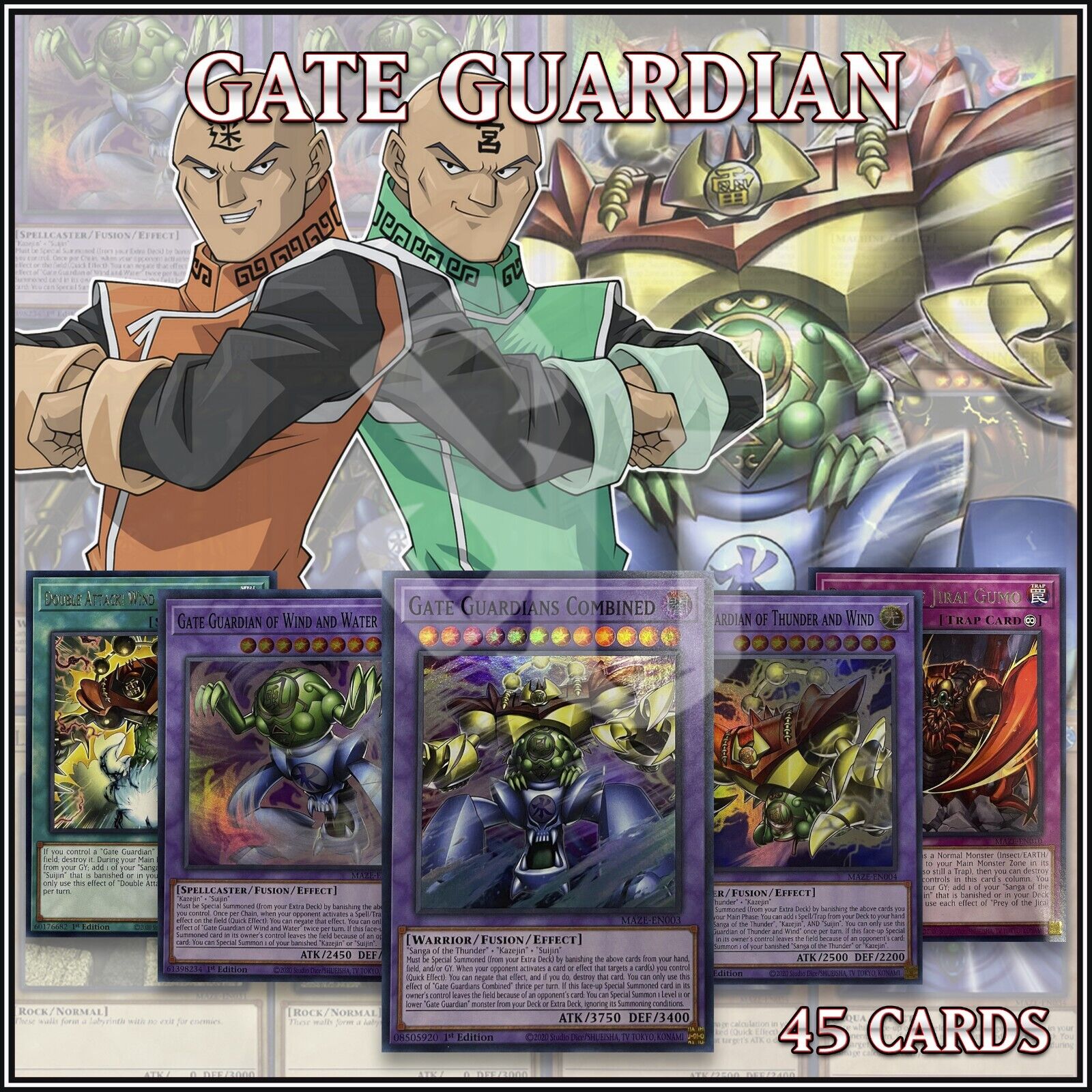 GATE GUARDIAN DECK 45 | Guardians Combined Jirai Gumo Wind Water Kazejin  YuGiOh Без бренда