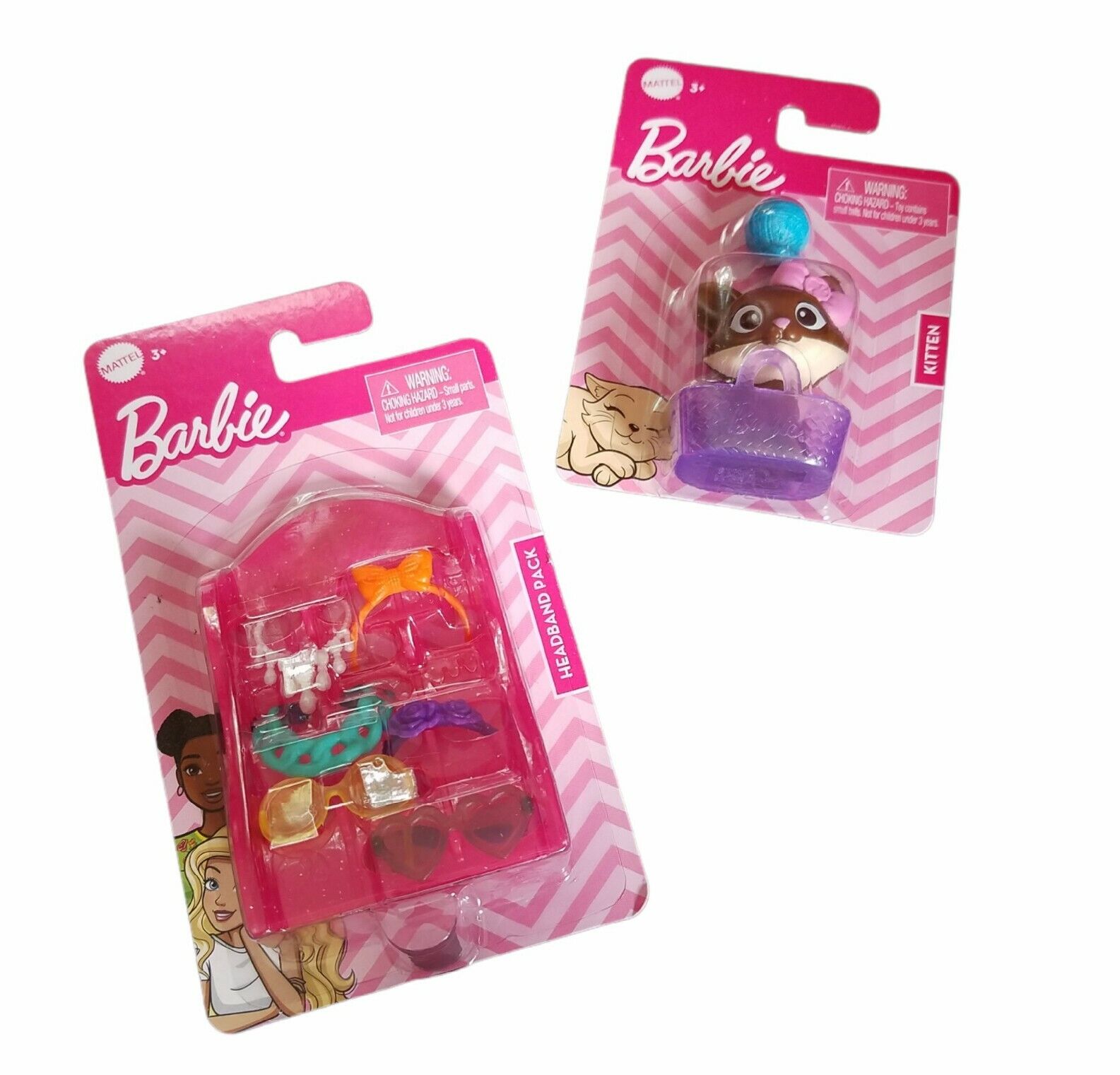 Mattel Barbie Accessories Headband Pack Sunglasses & Kitten Pet Toy Lot of 2 Mattel GWW22