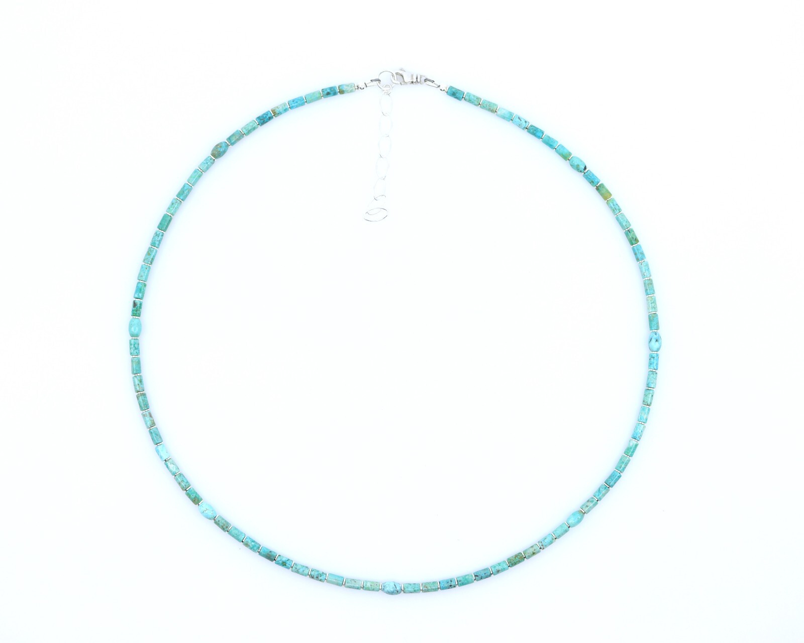 Dainty 3mm Arizona Turquoise Heishi Necklace Melon Bead Gemstone Fashion Choker JenHerrmannJewelry - фотография #5