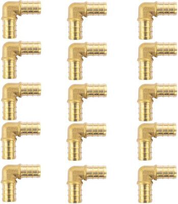 15 Pack 1/2 inch 90 Degree Elbow PEX Fittings Lead Free 1/2"x1/2" Unbranded none