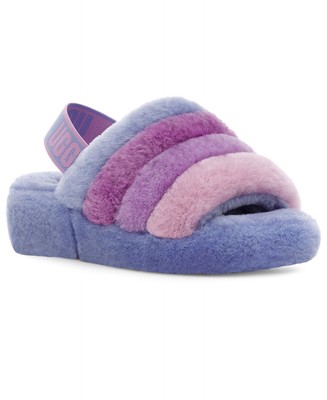 UGG Womens Fluff Yeah Genuine Shearling Slingback Sandal,Cornflower Multi,6 M UGG 1097169