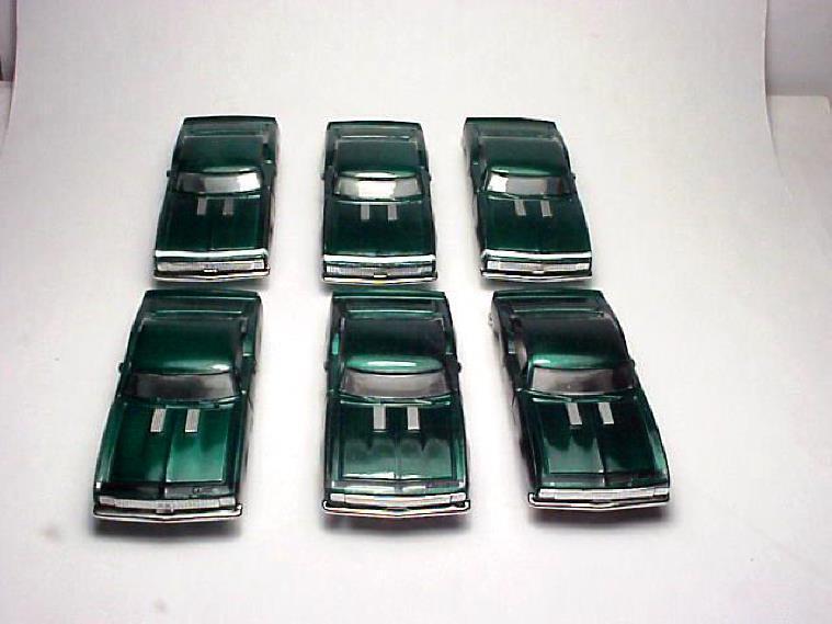  T-JET 6 CANDY PAINTED GREEN HO SLOT CAR BODIES. Model Motoring