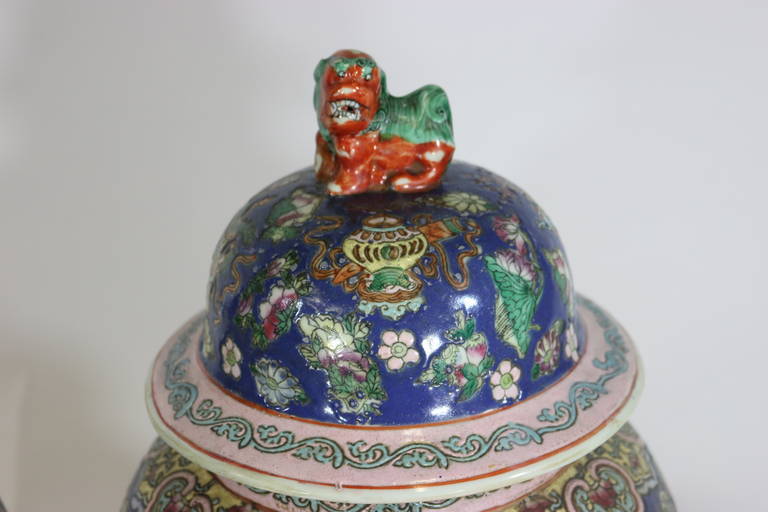 Pair of Large Chinese Porcelain Cobalt Covered Ginger Jars with Foo Dog Без бренда - фотография #8