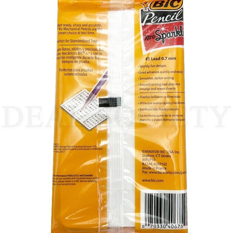BiC Xtra Sparkle Mechanical Pencil 0.7mm (#2) 50 PENCILS - LOT OF 5 BAGS BIC - фотография #3