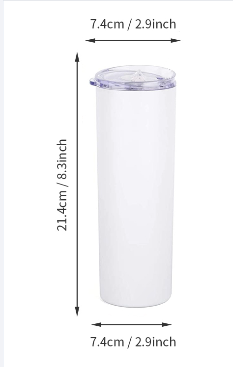 25pcs White Sublimation Blank 20oz Skinny Straight Tumbler Double Wall Insulated Unbranded does not apply - фотография #6