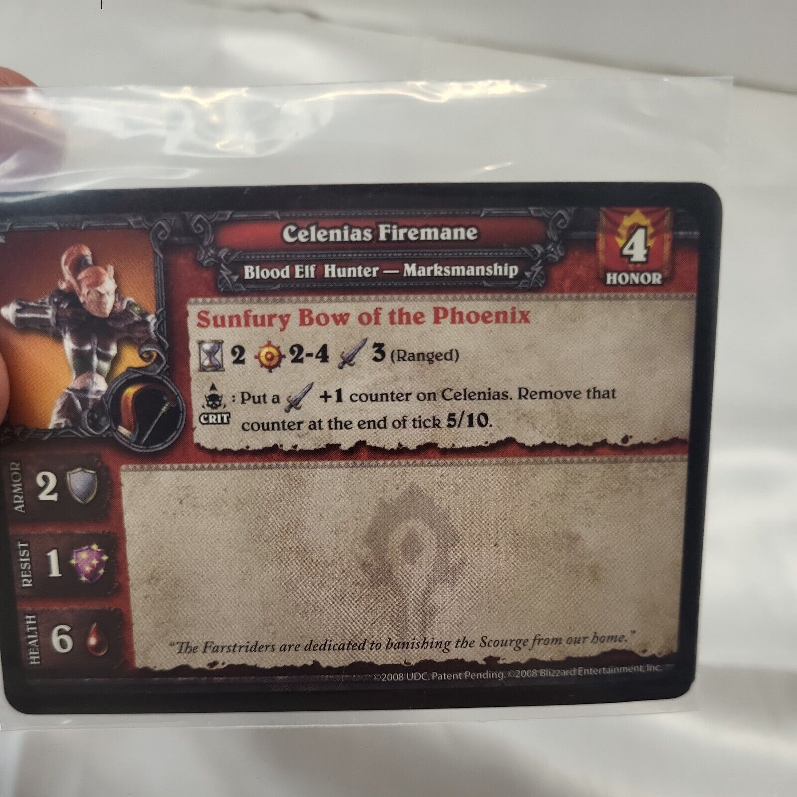 World of Warcraft Miniatures Celenias Firemane with Trading Cards Core Set Elf Upper Deck - фотография #6