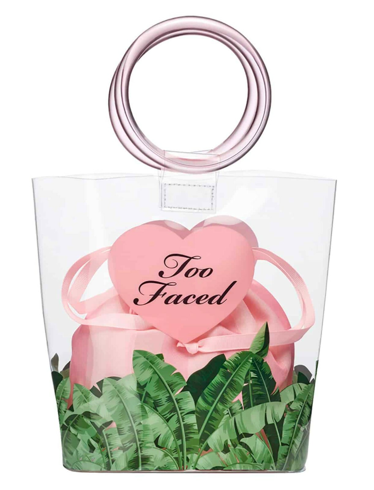 TOO FACED Beach To Streets CLEAR TOTE BAG Empty + PINK DRAWSTRING POUCH $0 SHIP Too Faced - фотография #3