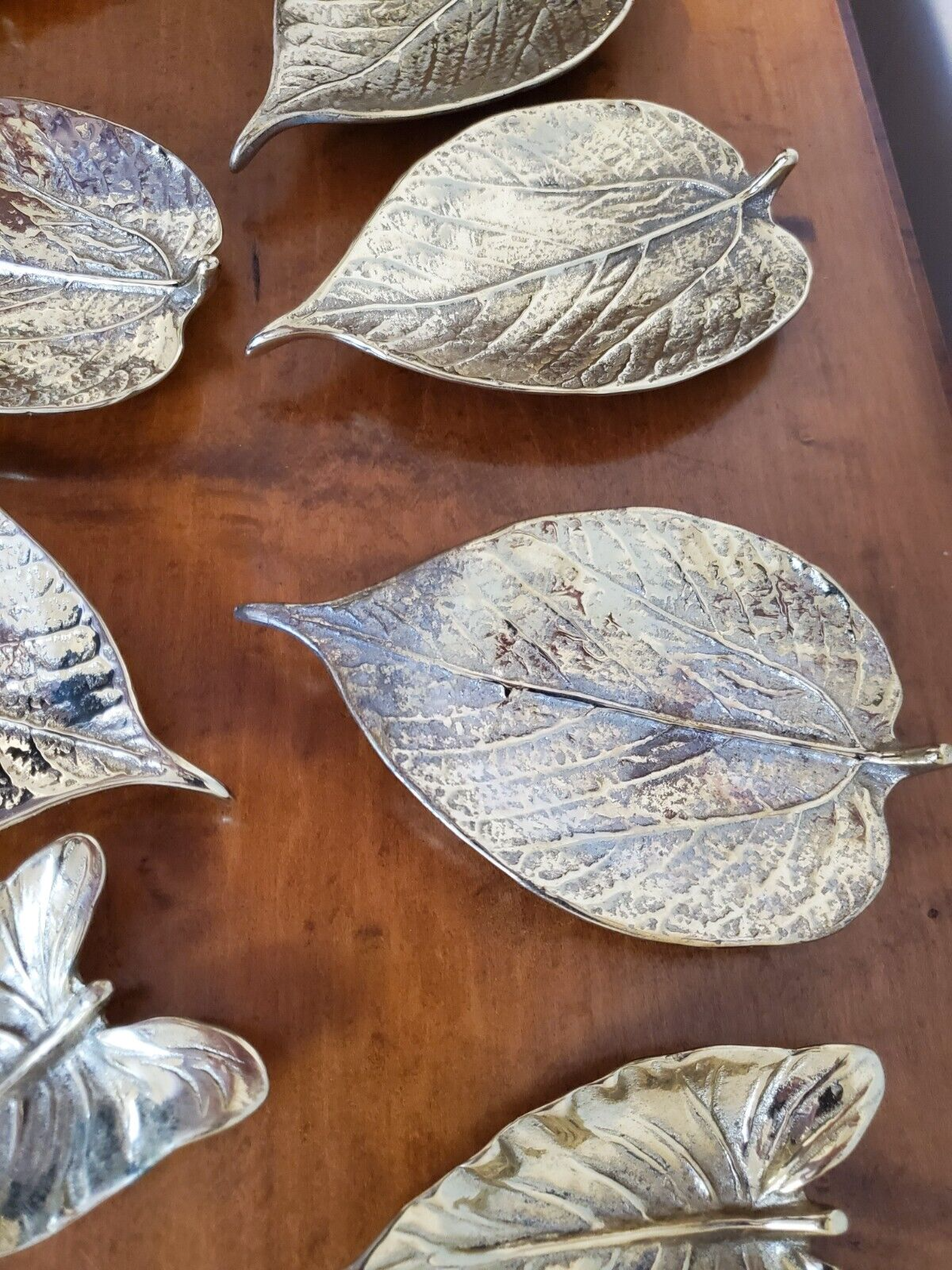 LOT of 13 Virginia Metalcrafters Leaves Trinket Dishes CW 3-27, 3-33 and 3-35 Без бренда - фотография #15
