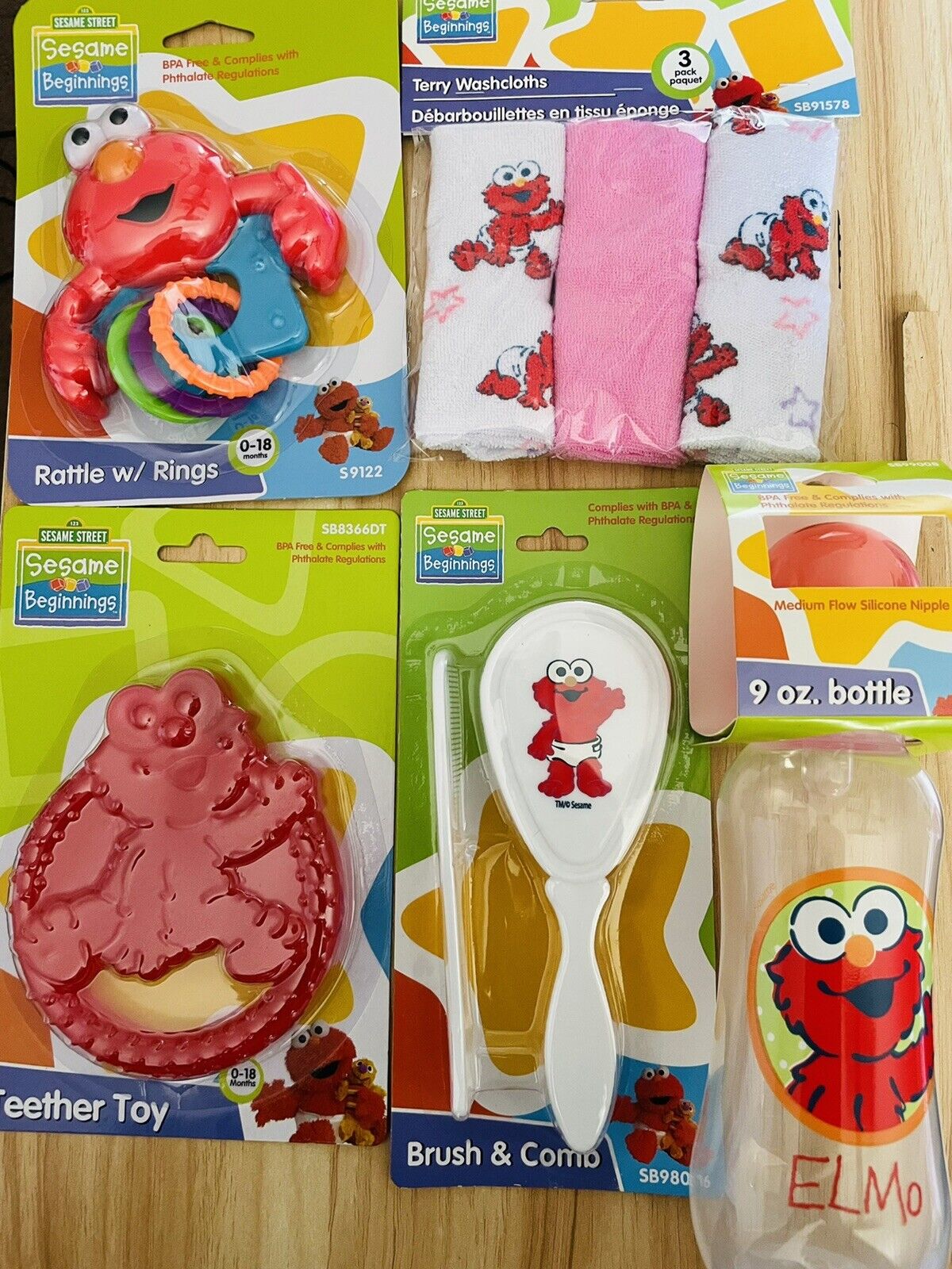 Sesame Street Elmo Gift Bundle (5 items) Baby Shower Newborn Sesame Street