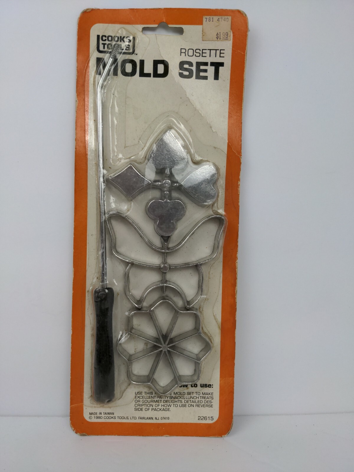 Cook Rosette Mold Set Metal Flowers Heart Diamond Spade Club Butterfly 1980 Cool Tools
