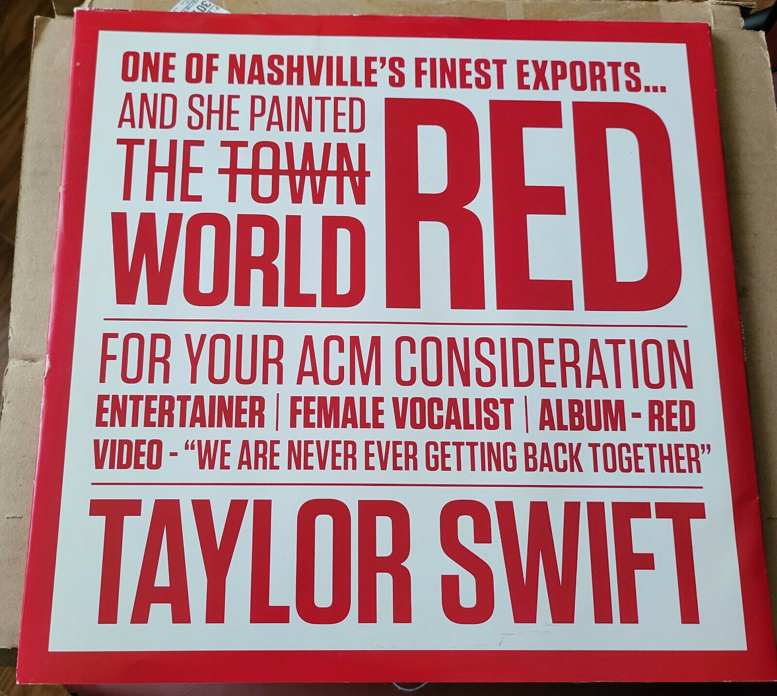 TAYLOR SWIFT Rare Limited Edition Red Vinyl 2LP 2012 RED ACMA BIG MACHINE PROMO Без бренда - фотография #5
