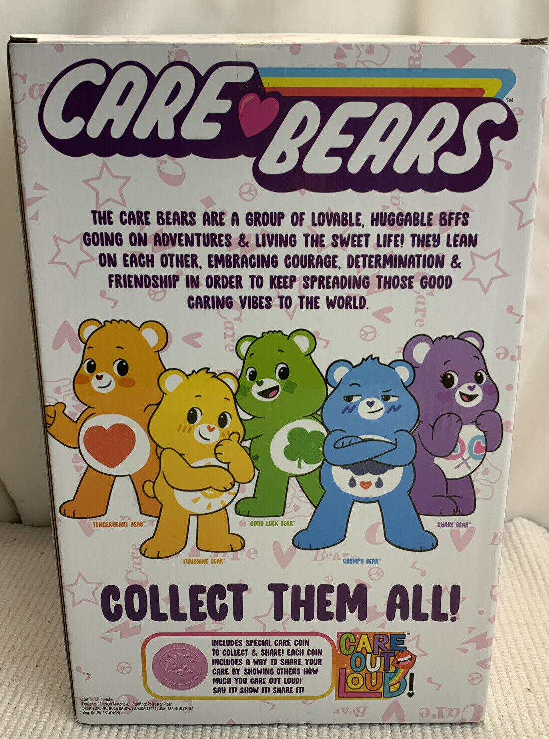 CHEER BEAR Care Bears 14" Soft Loveable Huggable Classic Medium Plush 2020 NEW!! Basic Fun - фотография #2