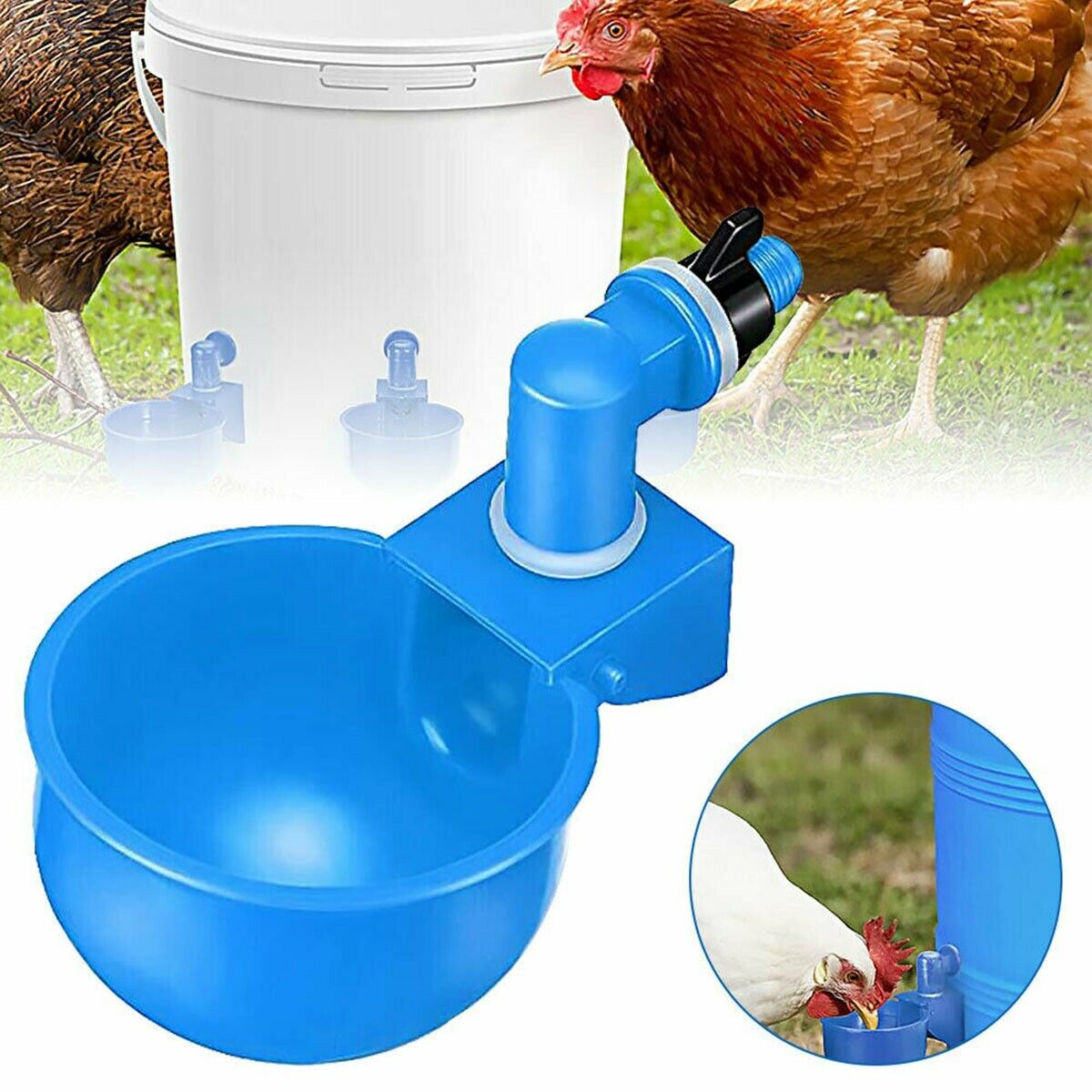 40x Automatic Water Cup Poultry Drinker Waterer Chicken Duck Quail Drinking Feed Unbranded Automatic Water Cups - фотография #7
