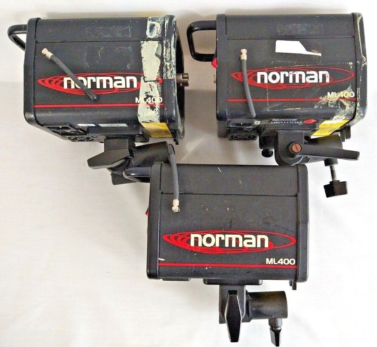 LOT OF 3 Norman ML400R Monolights 400 W/s AS-IS / FOR PARTS AND/OR REPAIR Norman Unknown