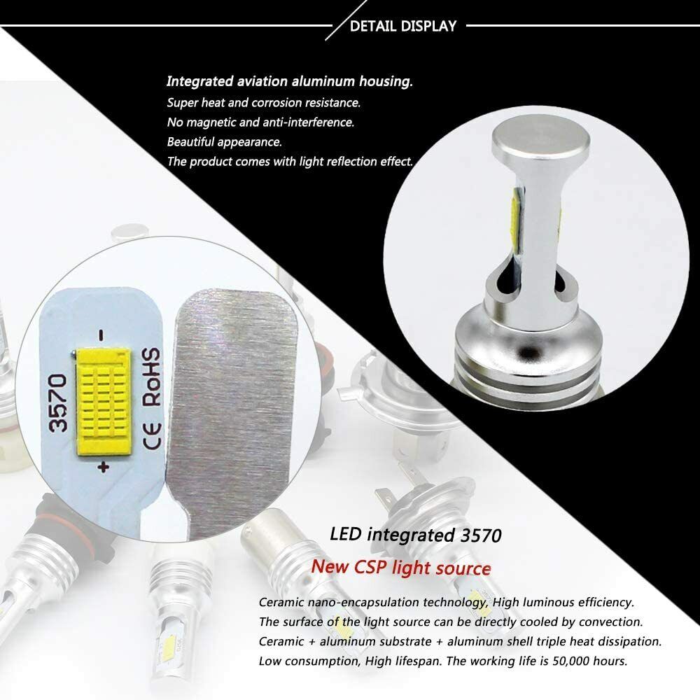 2X MINI H1 LED Headlight Bulbs Conversion Kit 100W 6500K High/Low Beam Lamp Ridroid RA-1145CDWA - фотография #8
