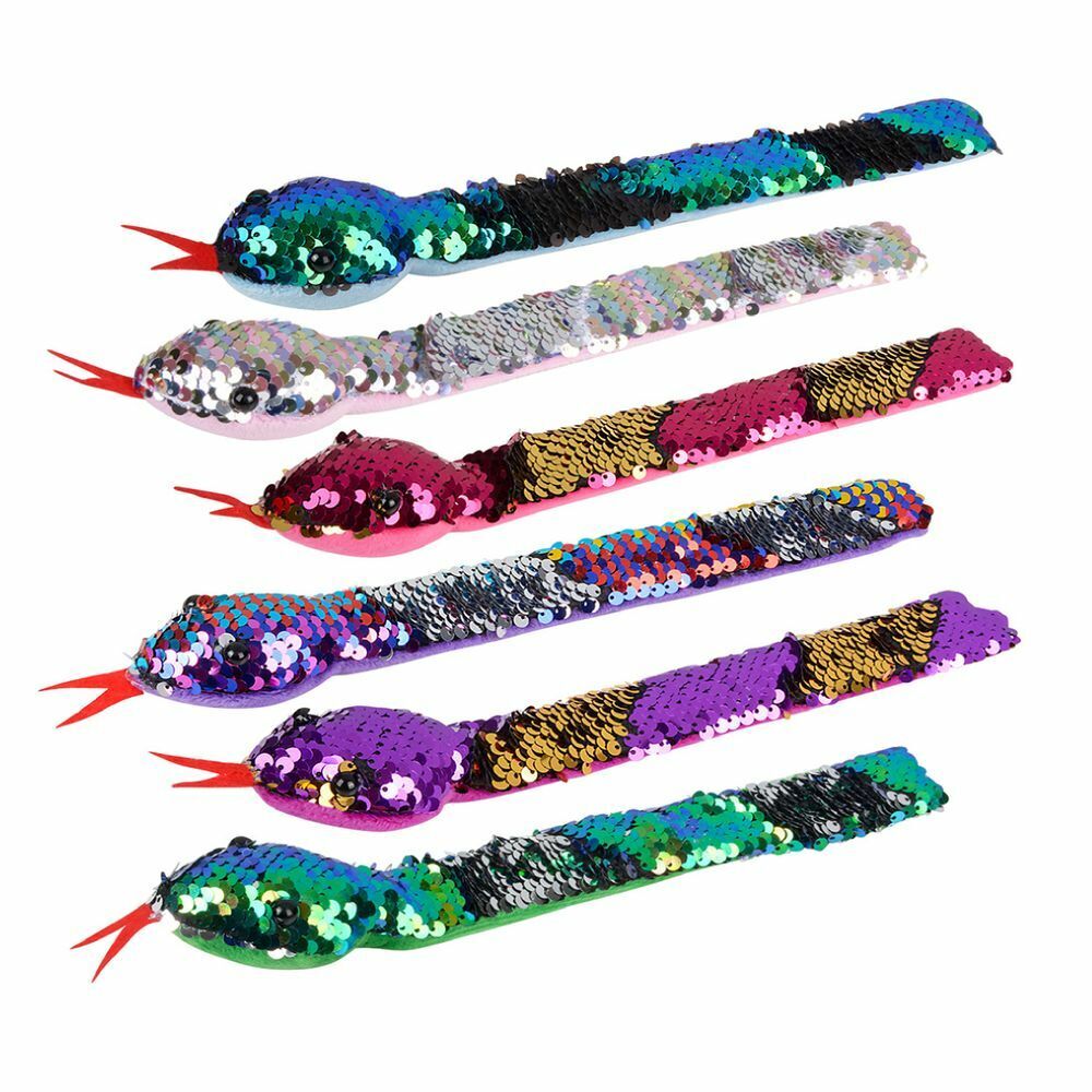 Mozlly Reversible Rainbow Flip Sequin Snake Slap Bracelets, 11 inch (6 Iems) Mozlly - фотография #2
