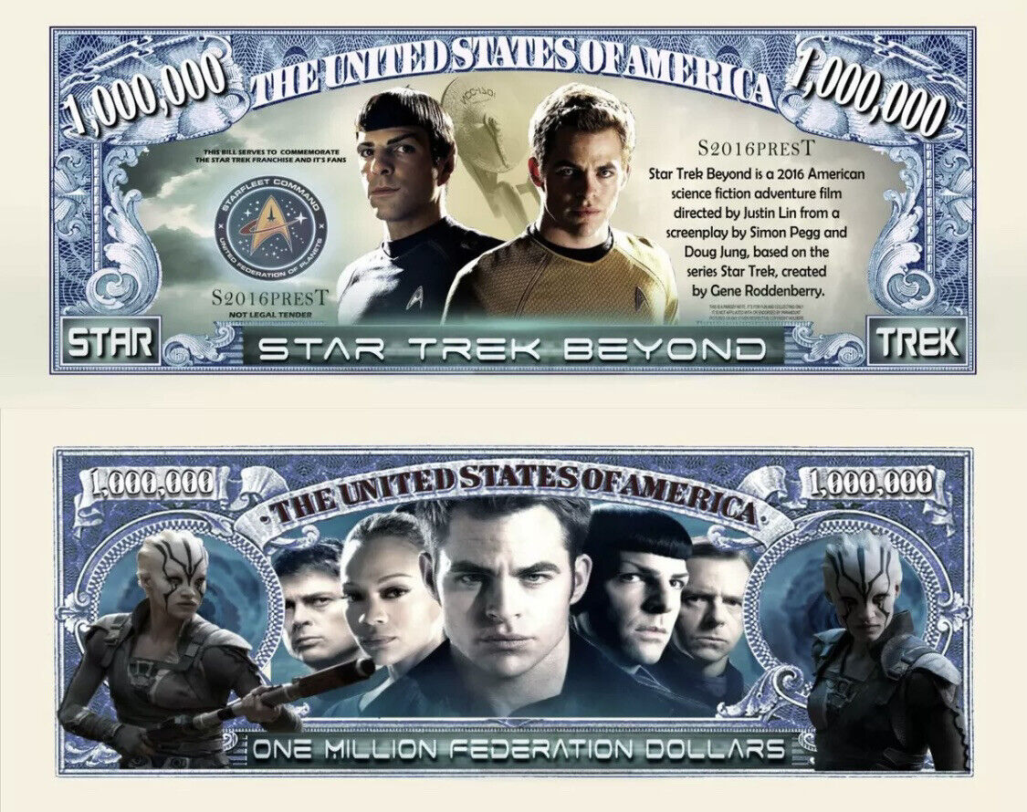 Star Trek Beyond Pack of 100 Collectible 1 Million Dollar Bills Funny Money Playmates