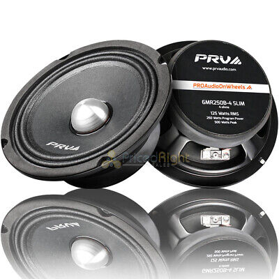 PRV 6.5" Mid Range Bullet Speakers Shallow 500W Max 4 Ohm 6MR250B-4 Slim 2 Pack PRV Audio 6MR250B4SLIM2PACK