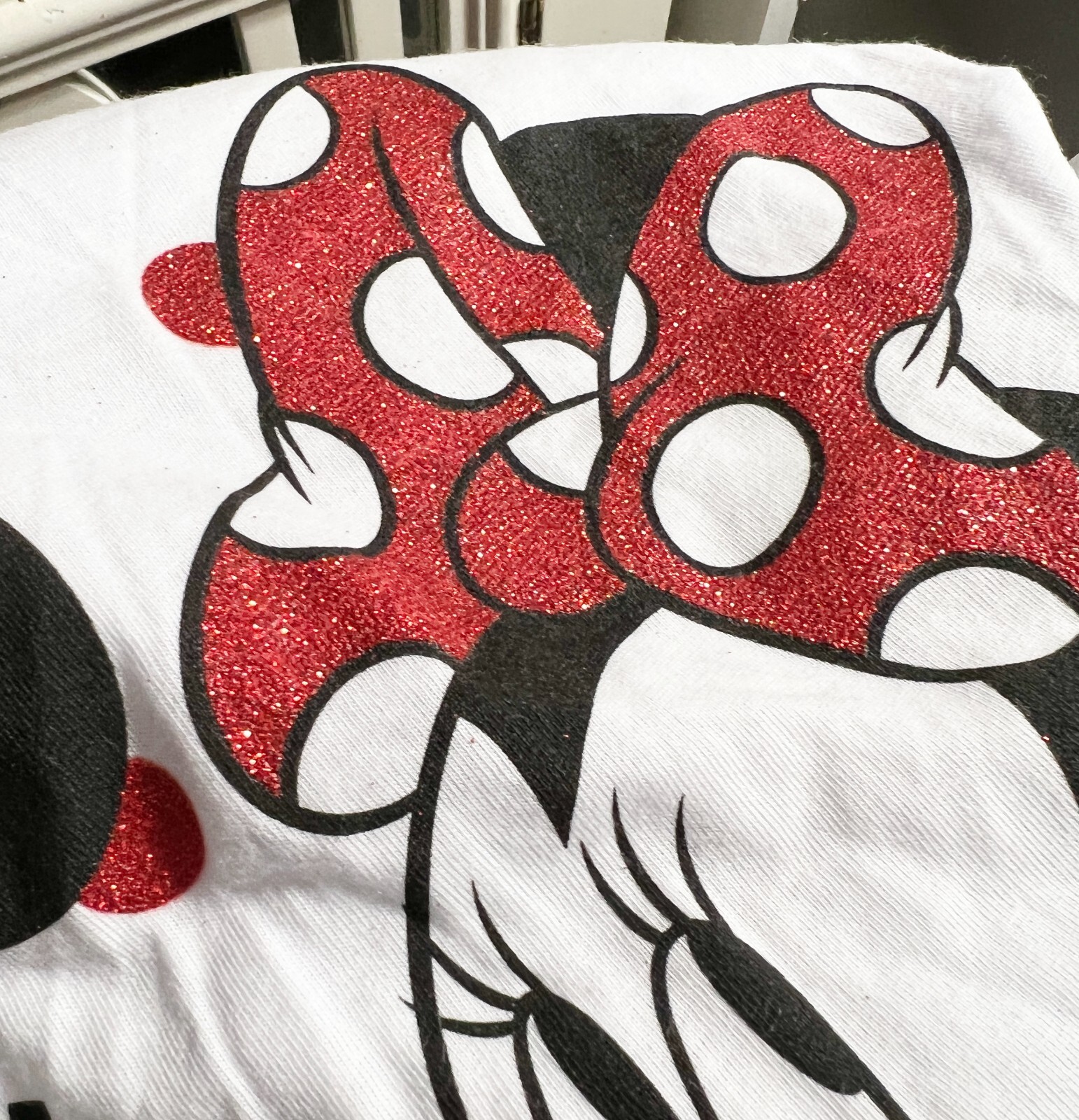 NWT Disney Jr Minnie Mouse Girl Sz 6X Mickey Glitter Bow Dot Top Legging 2pc Set Disney Does Not Apply - фотография #4