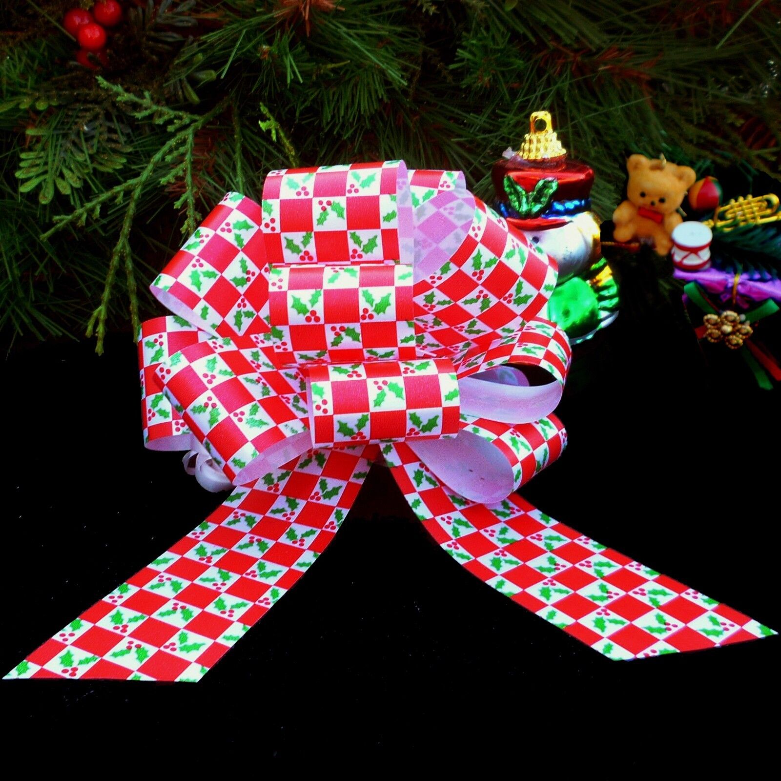 Christmas Gift Pull Bows - 5" Wide, Set of 9, Red, Green, Gold, Stripes, Swirls  GiftWrap Etc 51 - фотография #10