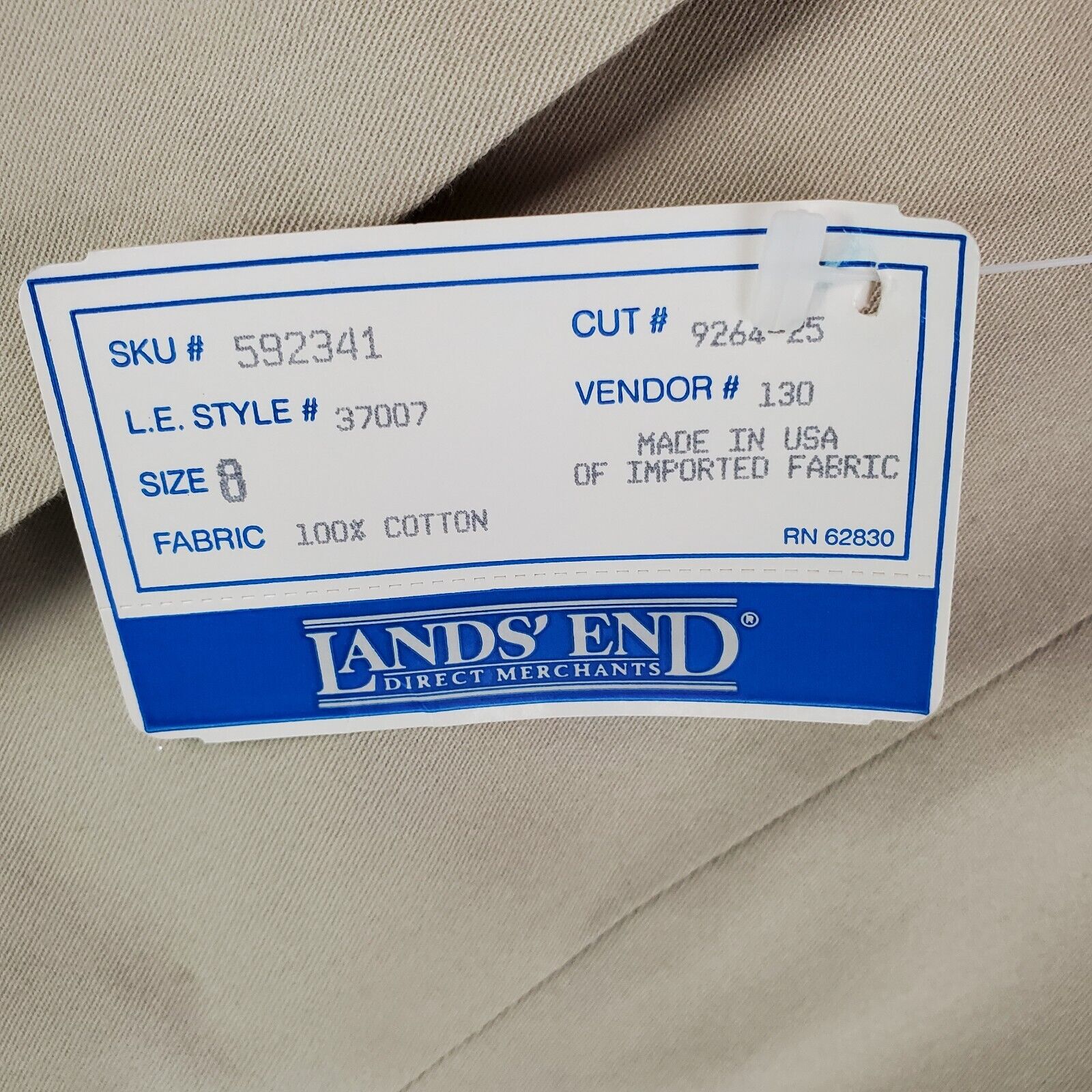 NEW VTG LANDS END Deadstock Womens Size Medium Blazer Jacket Made in USA Khaki Lands' End long sleeve cuff collar, button front pockets, notch lapel, three 3 button, blazer sportcoat jacket, vintage, made in usa america, women's size, twill - фотография #10
