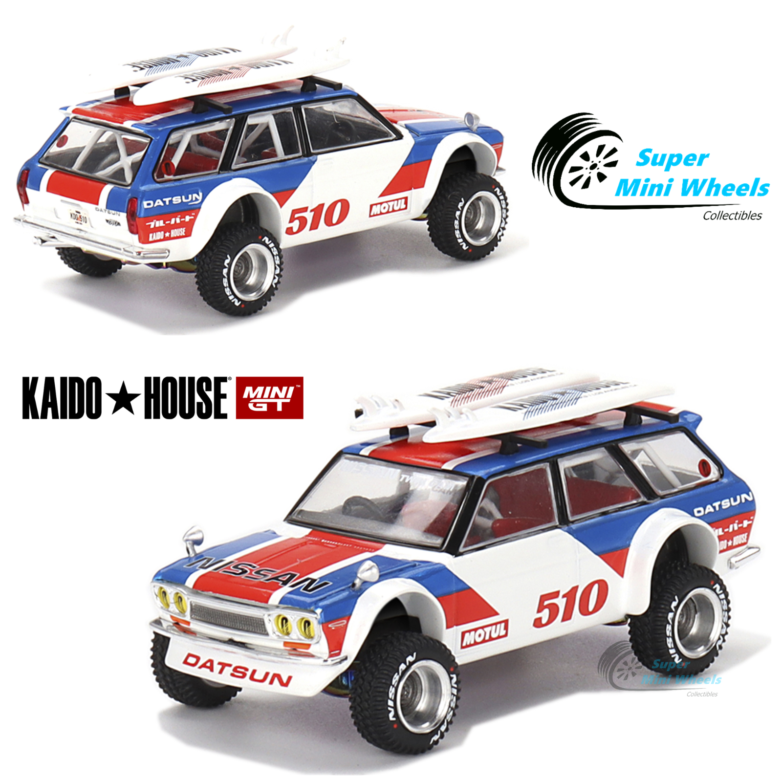 Mini GT x Kaido House 1:64 Datsun KAIDO 510 Wagon Kaido GT Surf Safari RS KHMG44 Mini GT 510