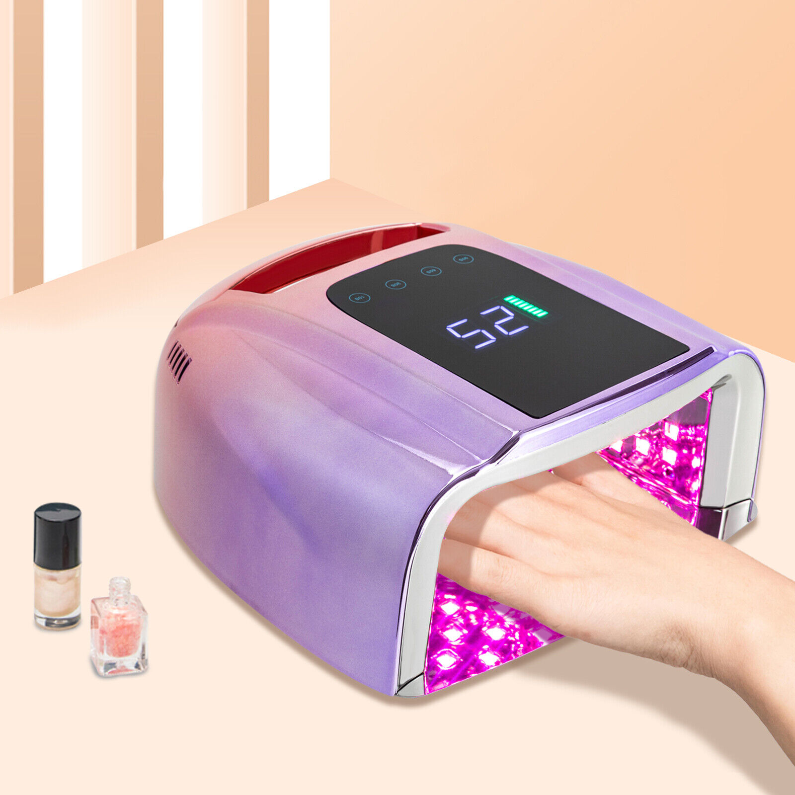 96W Rechargeable Cordless Professional Nail Gel Dryer Led UV Nail Lamp Manicure Unbranded