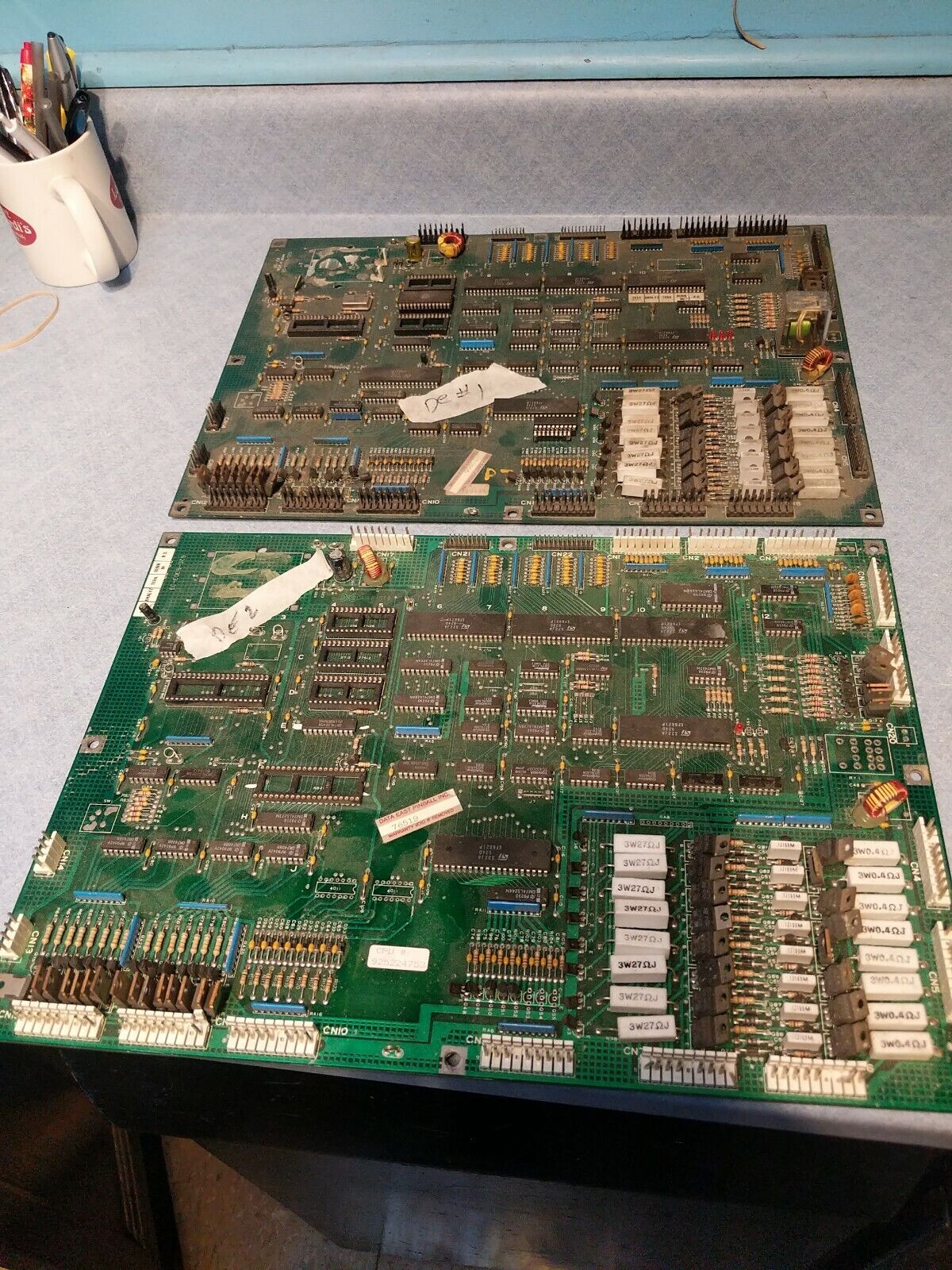 2 Data East Level 3 Pinball Machine PCB LOGIC BOARDS-Lot One-for parts or repair Williams