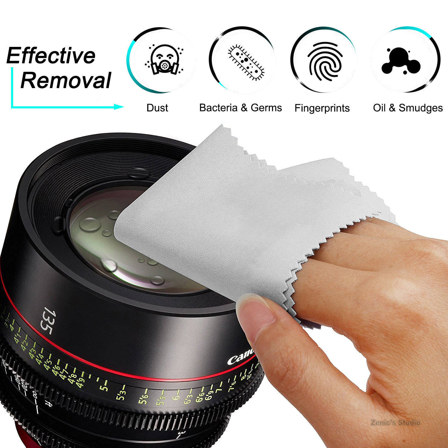 4-PACK 8"x8" Microfiber Cleaning Cloth For Camera Len Glass TV Phone LCD Screen  Crystal Clear C20170 - фотография #7