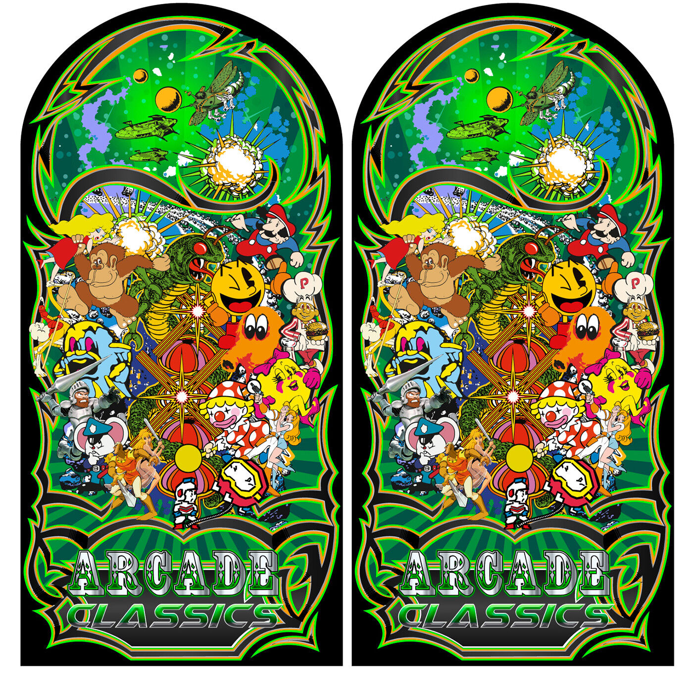 Mame Multicade Classics Side Art Arcade Cabinet Graphics Decals Stickers Set db graphix - фотография #4