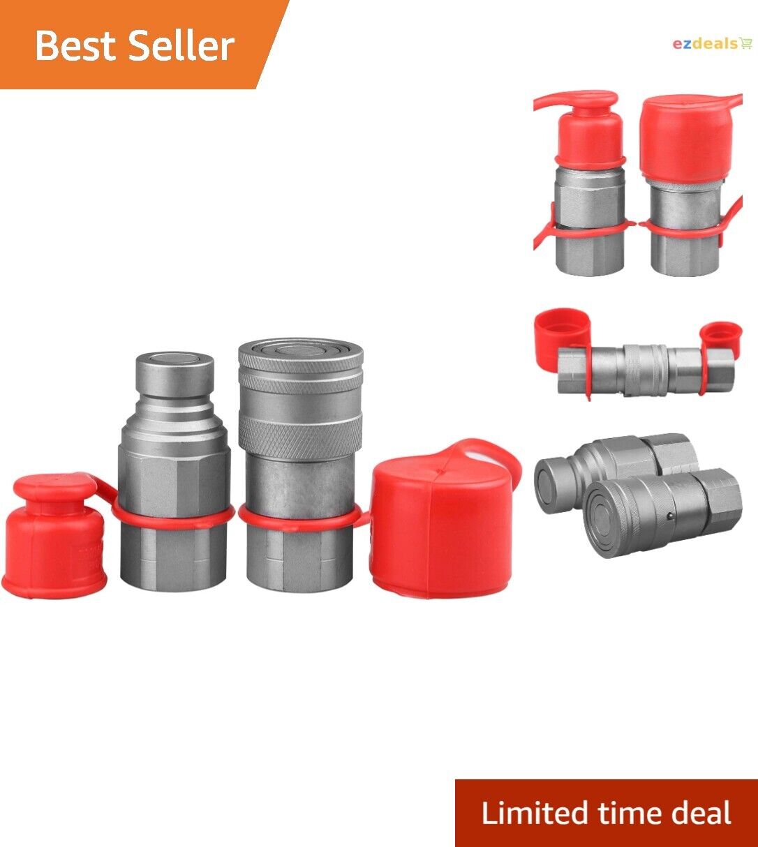 Hydraulic Quick Connect Couplers - Improved Design, High Flow - 1/2" NPT Body Без бренда