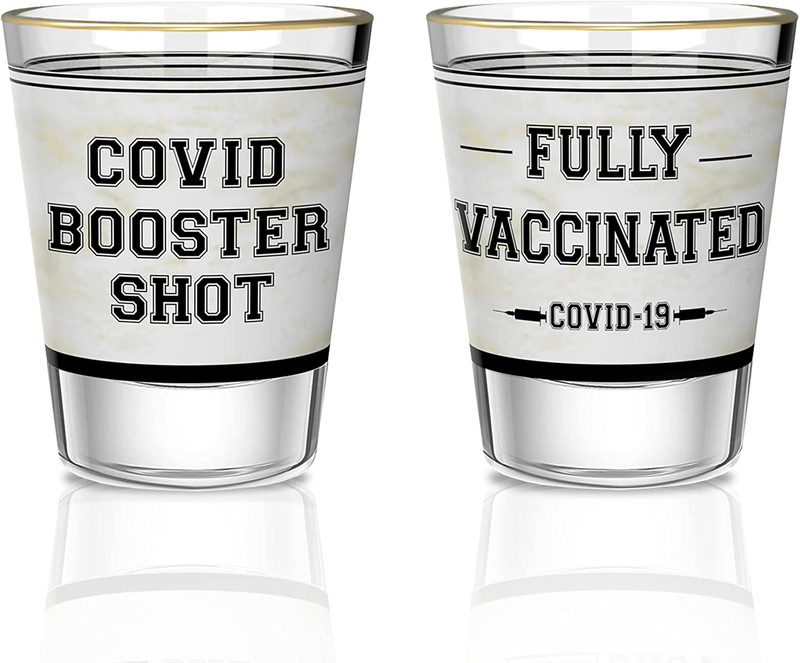 HAMILO Booster Shot Glass Set of 2, 2Oz Cute Funny Shot Glasses, Quarantine Gift HAMILO - фотография #11