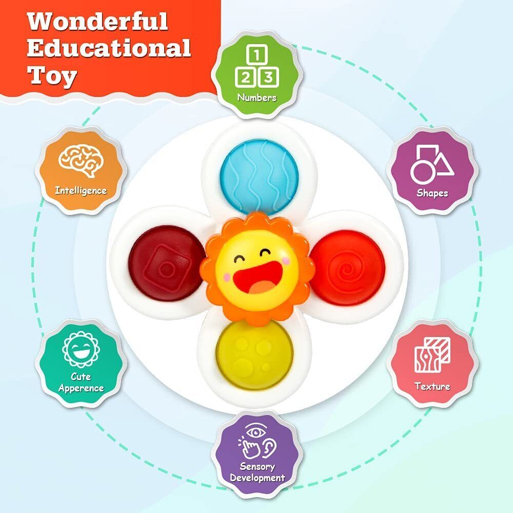 Suction Cup Spinner Toys 3PCS Kids Spinning Top Toys Baby Dimple Sensory Toy Mini Tudou does not apply - фотография #6