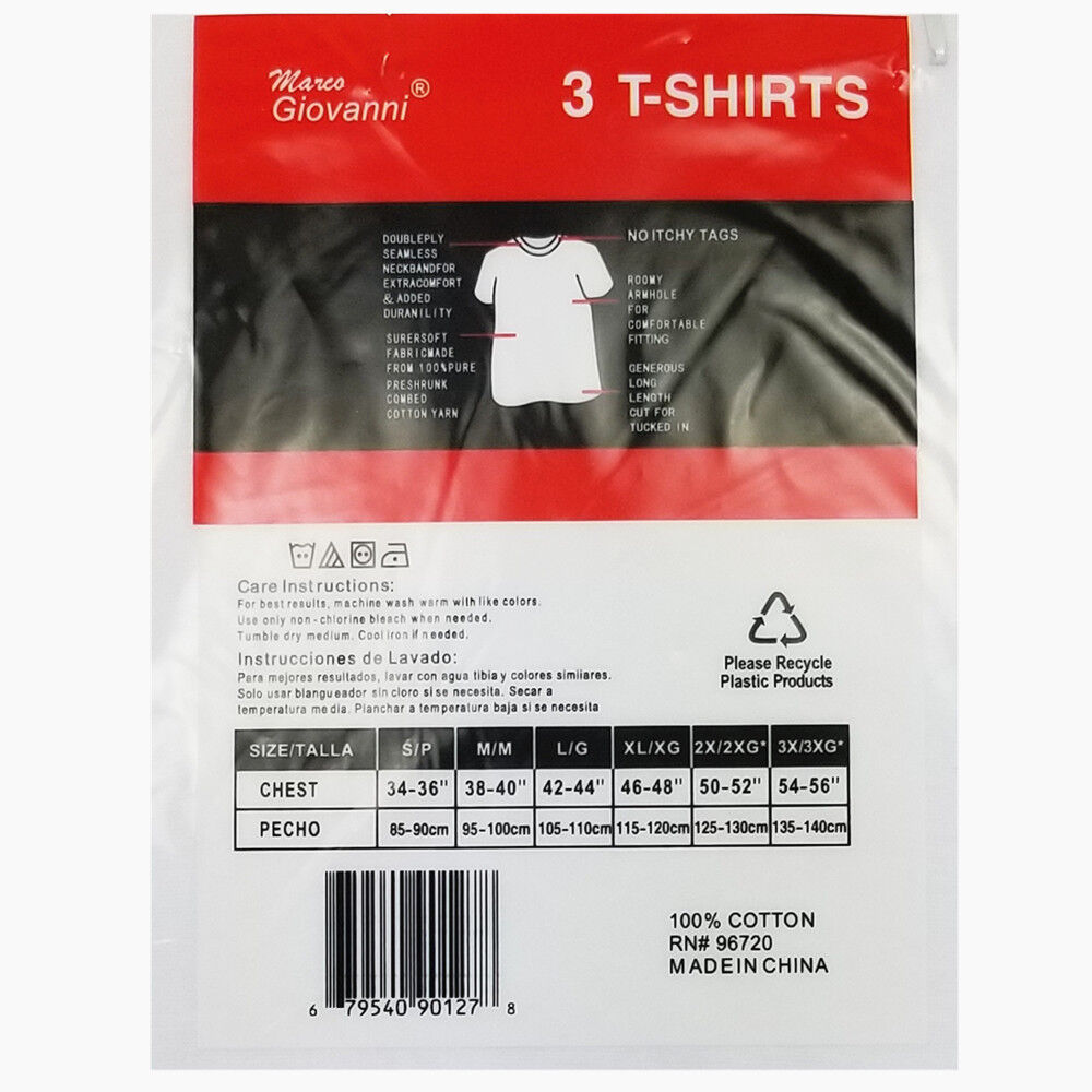 New 12 Pack Men's 100% Cotton Tagless T-Shirt Undershirt Tee Plain White S-XL Giovanni under shirts - фотография #3
