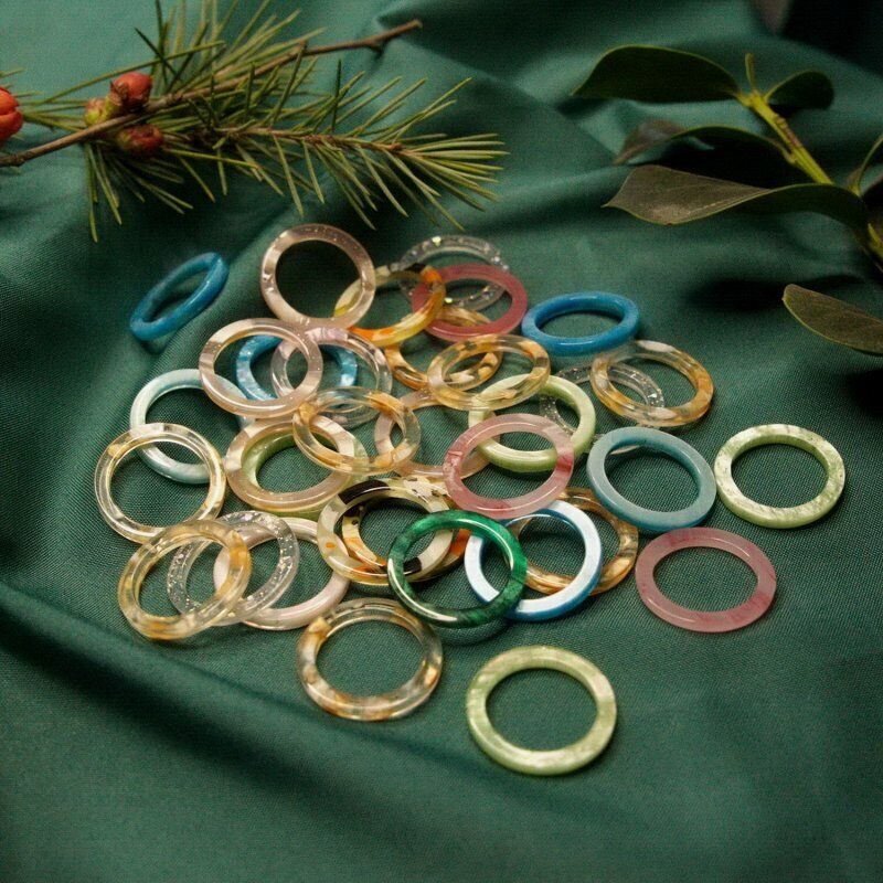 10pcs Colorful Rings Set Resin Acrylic Knuckle Ring Midi Finger Womens Jewelry Unbranded - фотография #3